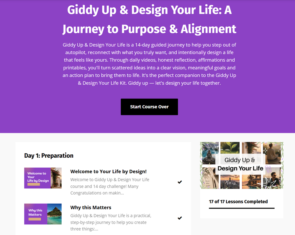 Design Your Life Course